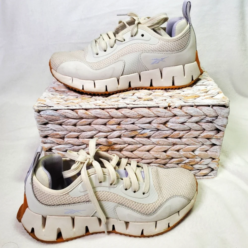 Reebok Zig‎ Kinetica II Sneakers Ortholite White/Gold Size 7 Athletic Activewear
